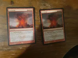 2x Geosurge New Phyrexia MTG Magic The Gathering Card Vintage Mana Combo Red. - Image 1