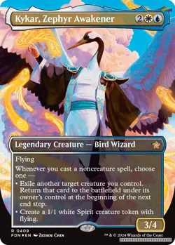 Kykar, Zephyr Awakener (Borderless) (Mana Foil) [FDN - 409] - NM [Foil] TCG MTG - Image 1