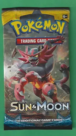 Pokemon "Sun & Moon Base" 10-Card Sealed Booster Pack (Incineroar) X1 - Image 1