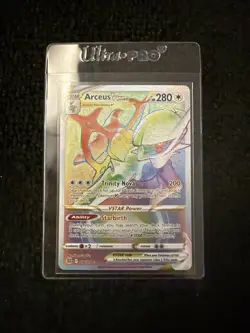 Pokemon Arceus VSTAR TCG Holo Card Brilliant Stars 176/172 Rainbow Secret Rare - Image 1