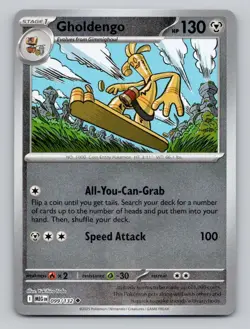 Reverse Holo Gholdengo 099/132 Uncommon Mega Evolution Pokemon - Image 1