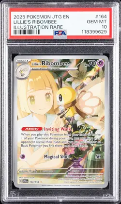 2025 POKEMON JTG EN-JOURNEY TOGETHER ILLUSTRATION RARE LILLIE'S RIBOMBEE PSA 10 - Image 1