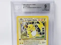 POKEMON GYM CHALLENGE 1ST EDITION #11 LT SURGES RAICHU HOLO BGS 9 NICE!!!!!! - Image 5