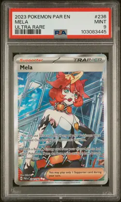 2023 POKEMON PAR EN-PARADOX RIFT ULTRA RARE UR #236 MELA PSA 9 MINT 236/182 Slab - Image 1