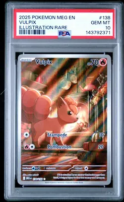 2025 POKEMON MEG EN-MEGA EVOLUTION ILLUSTRATION RARE #138 VULPIX PSA 10 - Image 1