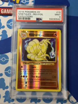 2016 Pokemon XY Evolutions Ninetales Reverse Holo #15/108 PSA 9 - Image 1
