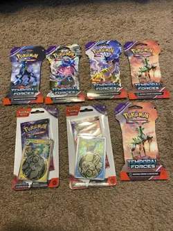 Pokemon Tcg Temporal Forces Sleeved Booster Packs And Check lane Blisters - Image 1