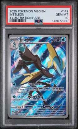 Pokemon TCG PSA 10 Inteleon #142/132 Illustration Rare Mega Evolutions Gem Mint - Image 1