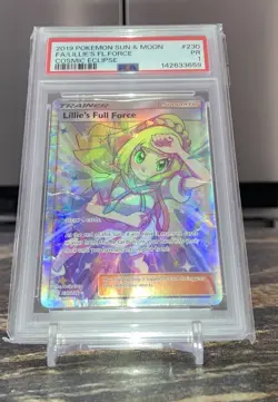 Pokemon Lillie's Full Force Ultra Rare Holo 230/236 Cosmic Eclipse PSA 1 Pop 5 - Image 1