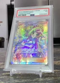 Pokemon Lillie's Full Force Ultra Rare Holo 230/236 Cosmic Eclipse PSA 1 Pop 5 - Image 2
