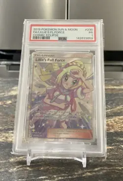 Pokemon Lillie's Full Force Ultra Rare Holo 230/236 Cosmic Eclipse PSA 1 Pop 5 - Image 4