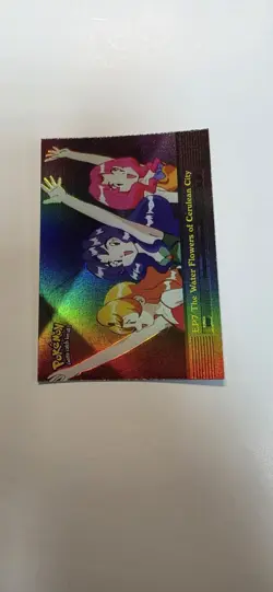 Pokemon Topps the Water Flowers of Cerulean City EP7 Rainbow Foil Topps Blue - Image 1