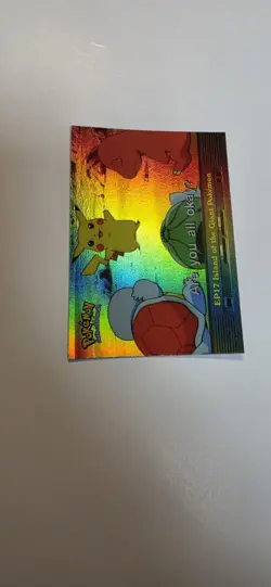 Pokemon Topps EP17 Island of the Giant Pokemon TV Ani. Rainbow Foil Blue Logo - Image 2