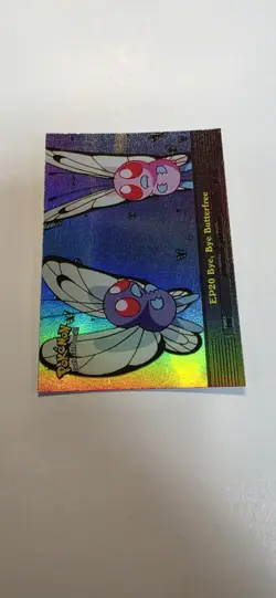 Pokemon Topps EP20 Bye, Bye Butterfree TV Animation Rainbow Foil Blue Logo - Image 1