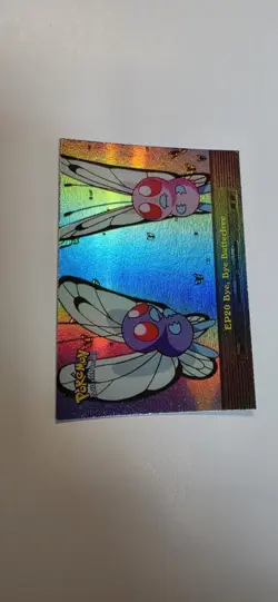 Pokemon Topps EP20 Bye, Bye Butterfree TV Animation Rainbow Foil Blue Logo - Image 2