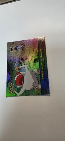 2000 Topps Pokemon #EP24 Primeape Goes Bananas Rainbow Foil - Image 1