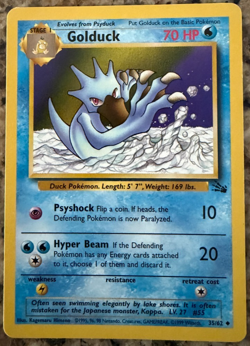 Golduck 35/62 - 1999 Pokemon Fossil Set Unlimited - LP/NM - WOTC Uncommon - Image 1