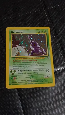 Pokemon Heracross Holo Rare Unlimited 6/111 Neo Genesis 60 HP Swirl!!! English - Image 1
