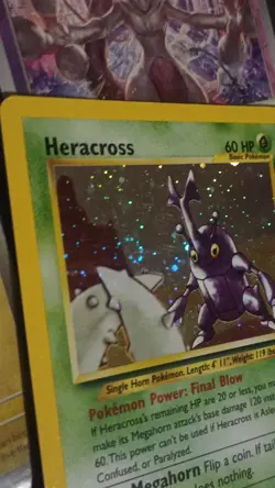 Pokemon Heracross Holo Rare Unlimited 6/111 Neo Genesis 60 HP Swirl!!! English - Image 4