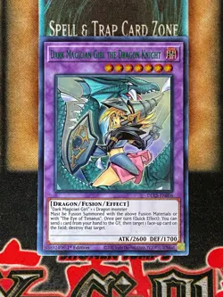 Yugioh Dark Magician Girl The Dragon Knight DLCS-EN006 Ultra Alt Art 1st GREEN - Image 1