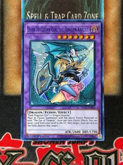 Yugioh Dark Magician Girl The Dragon Knight DLCS-EN006 Ultra Alt Art 1st BLUE - Image 1