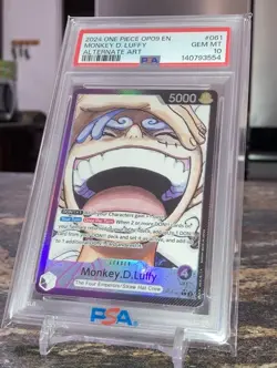 2025 One Piece OP09 En Monkey D Luffy Alternate Art Leader #061 PSA 10 Gem Mint - Image 3