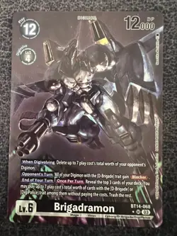 Digimon TCG Brigadramon BT14-068 Alternate Art Holo Near Mint SR Mega Virus Card - Image 1