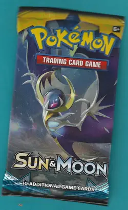 Pokemon "Sun & Moon Base" 10-Card Sealed Booster Pack (Lunala) X1 - Image 1