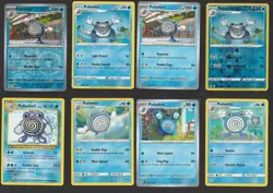 Poliwhirl Pokemon Card Collection Set of 8 English Cards Reverse Holo Water - Image 1