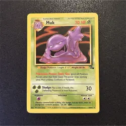 Pokemon Muk 28/62 Fossil Rare LP 1999 Regular Wizards of the Coast Card NON HOLO - Image 1
