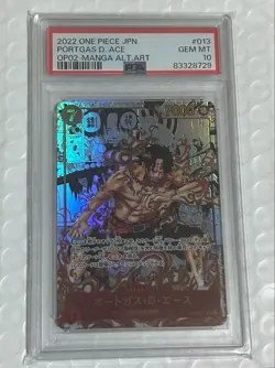 PSA 10 Portgas D Ace OP02-013 SR Manga Comic Alt ART parallel ONE PIECE Card F/S - Image 1