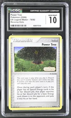 CGC 10 Power Tree 2006 EX Legend Maker 76/92 Reverse Holo Stamped Pokemon Card - Image 1
