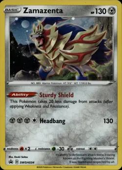 Zamazenta Promo SWSH: Sword & Shield Promo Cards SWSH034 NM - Image 1