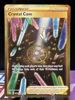 Pokemon TCG Crystal Cave Evolving Skies Holo Card 230/203 Secret Rare - Image 1