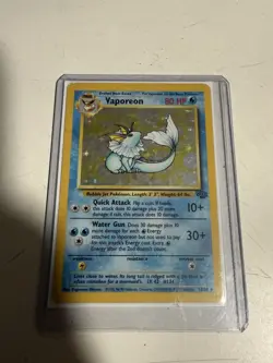 Pokemon TCG Vaporeon Holo Rare Card Jungle, 12/64 Ungraded - Image 1