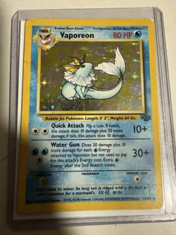 Pokemon TCG Vaporeon Holo Rare Card Jungle, 12/64 Ungraded - Image 2