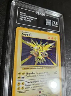 Zapdos 1999 WOTC Pokemon Base Set Holo 16 TAG 7.5 Near Mint+ - Image 3