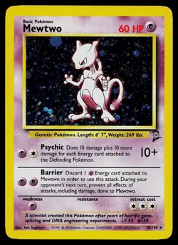 Pokemon Card - Mewtwo Base Set Unlimited 10/102 Holo Holo Rare - Image 1