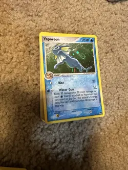 Pokemon Vaporeon Card 6/17 Holo Rare LP Pop Series 3 2006 Nintendo TCG - Image 1