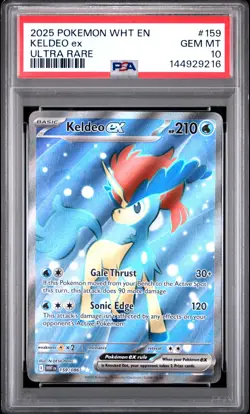 2025 POKEMON WHT EN-WHITE FLARE ULTRA RARE #159 KELDEO EX PSA 10 - Image 1