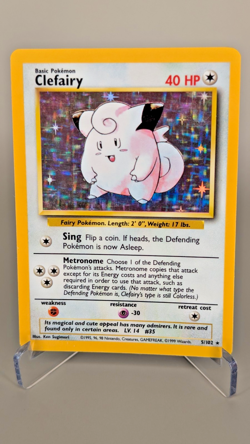 Clefairy Holo 5/102 - Pokemon Vintage 1999 WOTC Base Set (LP) - Image 1