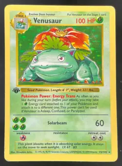 1999 Pokemon 1st Edition #15/102 Venusaur Holo - Image 1