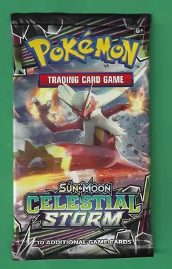 Pokemon "Celestial Storm" 10-Card Sealed Booster Pack (Blaziken) X1 - Image 1