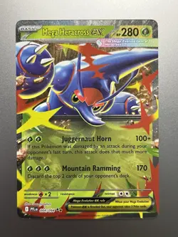 Pokemon - Mega Heracross EX 004/094 Double Rare, ME: Phantasmal Flames, Holo, NM - Image 1