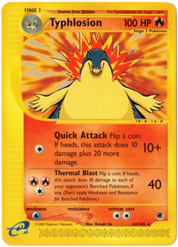 Pokemon TCG Typhlosion 64/165 Expedition Rare Regular e-Reader - Image 1