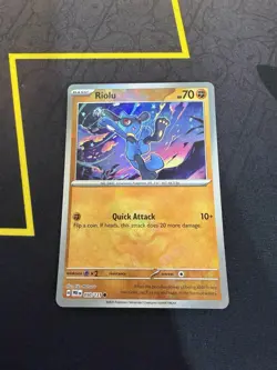 Pokemon TCG Riolu Prismatic Evolutions Pokeball Holo 050/131 English NM - Image 1