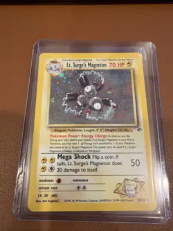 Pokemon TCG Lt. Surge's Magneton Gym Heroes 8/132 Holo Unlimited Rare - Image 1