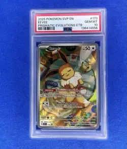 2025 Pokemon SVP #173 Eevee Prismatic Evolutions ETB Promo PSA 10 - Image 1