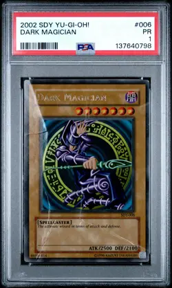 2002 YU-GI-OH! STARTER DECK: YUGI #006 DARK MAGICIAN PSA 1 - Image 1