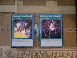 YUGIOH MAGICIAN'S RIGHT HAND + MAGICIAN'S LEFT HAND MACR COMMON 1ST ED NM - Image 1